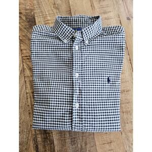 Ralph Lauren Checkered Gingham Long Sleeve Oxford Shirt Men's Size S Preppy